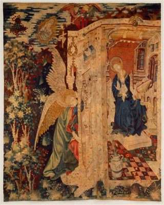 The Annunciation -  A Tapestry of Gold and Divine Grace!